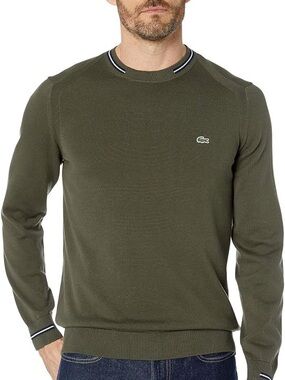 Lacoste Green Long Sleeve Sweater Shirt Top Green XXL Striped